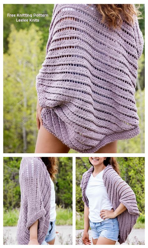 Lace Cocoon Shrug Cardigan Free Knitting Patterns & Paid - Knitting Pattern Knitted Cocoon Pattern Free, Crochet Cocoon Shrug Pattern Free, Knit Shrug Pattern Free Easy, Cocoon Sweaters, Sweater Knitting Tutorial, Kimono Pattern Free, Knit Basics, Cocoon Cardigan Pattern, Crochet Baby Shrug