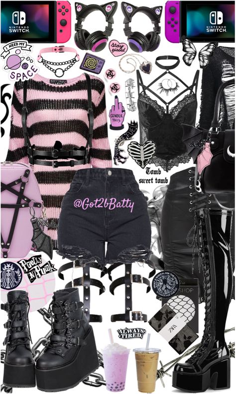 Created by Got2bBatty on ShopLook // Bestiez // #alternative #alt #altoutfits #bestfriends #bestiez #pastel #goth #punk Killstar Outfit Ideas, Pastel Goth Fashion Outfits, Goth Pastel Outfits, Pastel Goth Accessories, Pastel Goth Outfits Aesthetic, Savage Outfits, Pastel Punk Outfits, Pink Goth Outfits, Goth Outfits Aesthetic