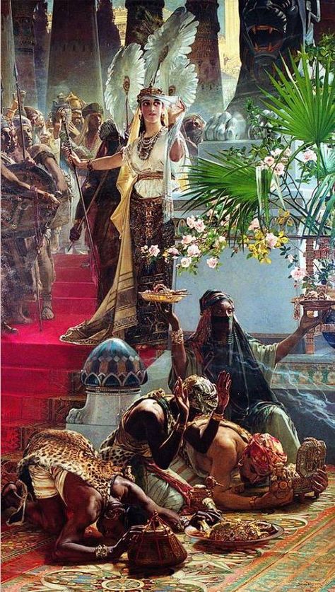 Julius Kronberg -"The Queen of Sheba". Julius Kronberg, Queen Of Sheba, Arabian Art, Eastern Art, Biblical Art, Arabic Art, Tableau Art, Historical Art, Arte Fantasy