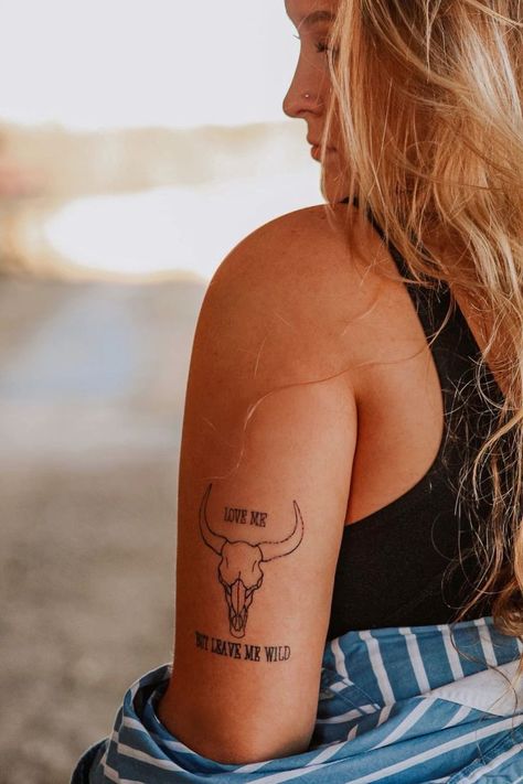 Highland Cow Outline Tattoo, Hand Tattoos For Women Western, Women Western Tattoos, Yeehaw Tattoo, Cow Skull Tattoos, Punchy Cowgirl, Cowgirl Tattoos, Western Tattoos, Small Tattoos With Meaning