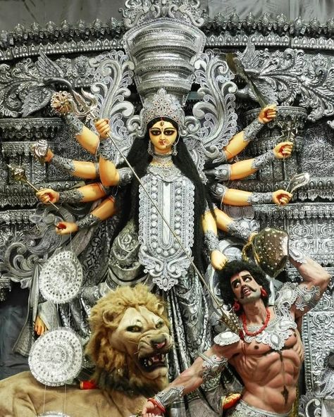 50 Amazing Maa Durga Images - Vedic Sources Durga Maa Pictures, Durga Puja Wallpaper, Durga Puja Kolkata, Navratri Puja, Lord Durga, Maa Durga Photo, Happy Durga Puja, Devi Images, Hindu Worship