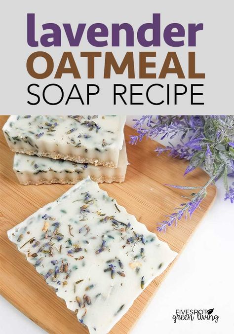 Oatmeal Soap Recipe, Lavender Oatmeal, Natural Soaps Recipes, Handmade Soap Recipes, Soap Making Recipes, Oatmeal Soap, Soap Recipe, Homemade Soap Recipes, Lavender Soap