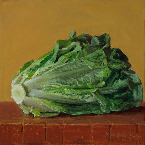 Still Life Kitchen, Oil Painting Still Life, Green Lettuce, Fruit Picture, Still Life Oil Painting, Fruit Painting, Romaine Lettuce, Fruit And Veg, Still Life Painting