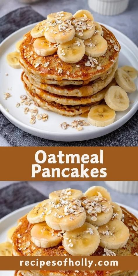 Oatmeal Pancakes | Recipes of Holly Paleo Oatmeal Cookies, Oat Pancake Recipe, Oatmeal Pancakes Healthy, Oatmeal Pancakes Recipe, Healthy Pancake Recipes, Chilled Desserts, Mexican Snacks, Oatmeal Pancakes, Pancakes Healthy