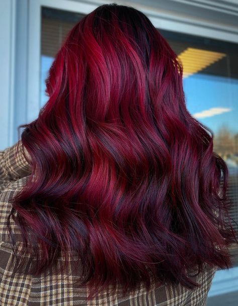 Dark Base with Mauve Balayage Purple Hair Colour Ideas, Mauve Balayage, Dark Red Purple Hair, Purple Hair Colour, Red Velvet Hair Color, Dark Red Hair Dye, Purple Red Hair Color, Deep Red Hair Color, Red Purple Hair