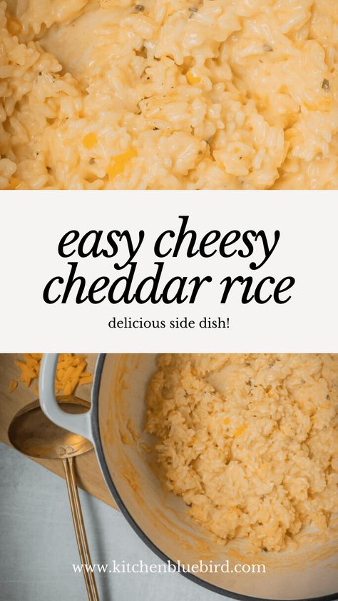 This cheesy rice is the ultimate gluten-free side dish. Made with fluffy white rice and melty cheddar cheese, it’s creamy, comforting, and kid-friendly. Perfect for busy weeknights or as a crowd-pleasing addition to any meal. Try this easy cheese and rice recipe today. Cheddar Rice, Ideas For School Lunches, Cheese And Rice, Fluffy White Rice, Gluten Free Recipes For Kids, Kid Friendly Breakfasts, The Best Rice, Cheesy Rice, Hearty Breakfasts