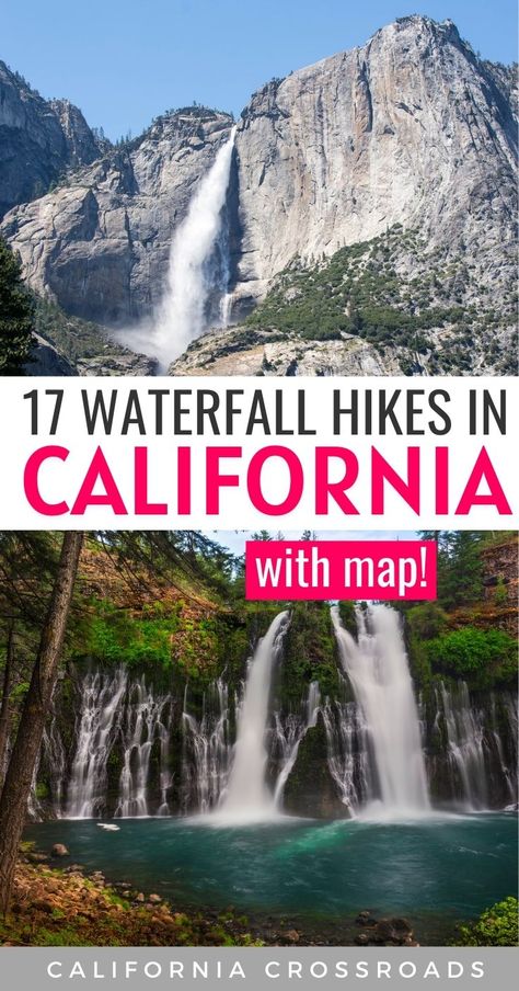 Want to find the best California waterfalls? Here are the best hikes to waterfalls in California. Best Northern California waterfalls | Best Southern California Waterfalls | Big Sur waterfall | Yosemite waterfalls | hikes in California with waterfalls | California waterfall on beach | places to visit in California | McWay Falls | California waterfall hikes | California waterfall beach | hiking trails California | hiking California | California travel | California nature hikes | travel USA Waterfalls In California, Hikes In California, California Waterfalls, California Places To Visit, Hiking Usa, California Hiking, Hike Trail, Mcway Falls, California Travel Guide