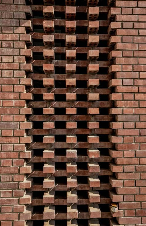 Gallery of Brick Curtain Office / Firki Studio - 32 Brick Jali, Brick Projects, Brick Works, Brick Cladding, Brick Detail, Brick Art, Brick Construction, Brick Masonry, Brick Texture