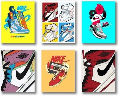 Art For Boys Room, Michael Jordan Poster, Boys Room Wall Decor, Jordan Poster, Shoe Poster, Sneaker Posters, Art Poster Prints, Wall Ideas, Sports Theme