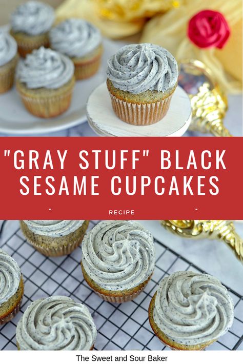 ?Gray Stuff?                            Black Sesame Cupcakes Black Sesame Cupcakes, Horror Baking, The Gray Stuff, Gray Stuff, Healthy Cupcakes, Black Food Coloring, Grey Stuff, Austin Food, Cupcake Tins