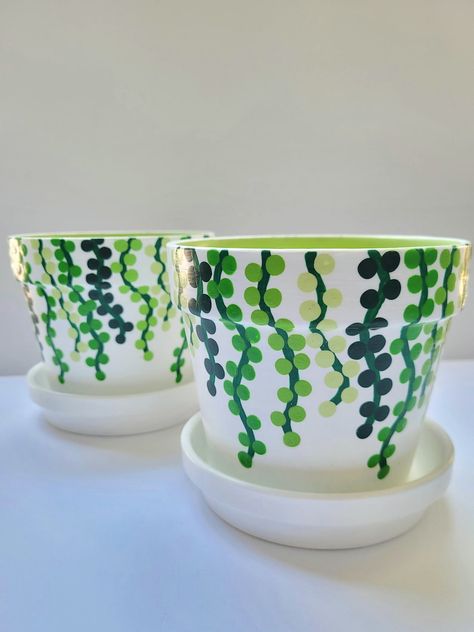 String of Pearls Pot Hand Painted Plant Pot - Etsy