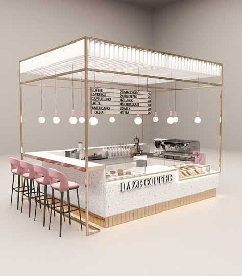 Alina Novytska on Behance Kiosk Ideas, Coffee Booth, Coffee Kiosk, Mall Kiosk, Cafe Counter, Food Kiosk, Food Stand, Coffee Stands, Cafe Shop Design