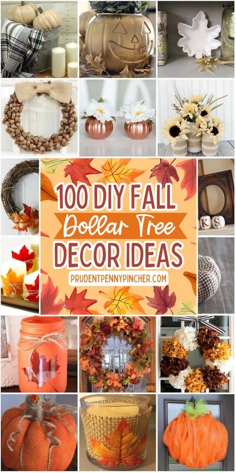 Dollar Tree Fall Decor Ideas for the Home Dollar Store Fall Wreaths, Dollar Tree Fall Decor Ideas, Diy Dollar Tree Fall Decor, Dollar Tree Fall Decor, Fall Candle Centerpieces, Dollar Store Fall Decor, Dollar Tree Fall Decor Diy, Heart Pop Up Card, Fall Crafts For Adults