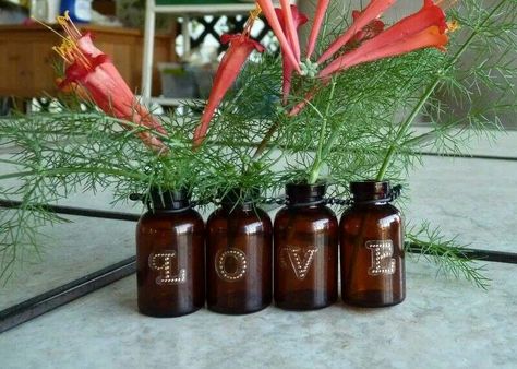 Brown Bottles Hanging Glass Planters, Gardening Magazine, Vase Project, Tiny Glass Jars, Brown Glass Bottles, Food Jars, Glass Bottle Diy, Brown Bottles, Baby Food Jars