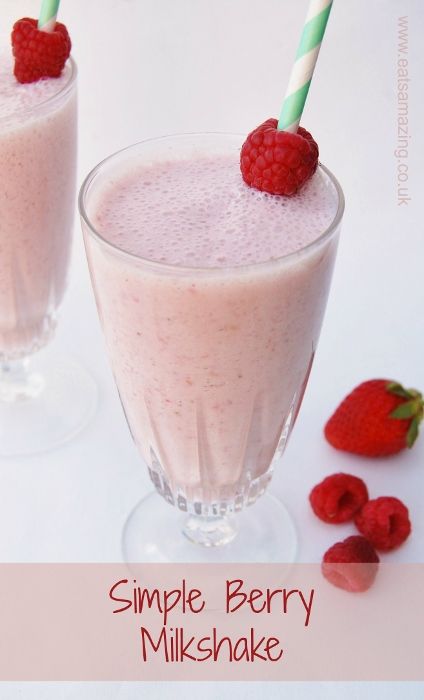 Simple and healthy Homemade Berry Milkshake recipe - no added sugar great for kids Fruit Milkshake Recipe, Berry Milkshake, Shakes Recipes, Fruit Milkshake, Healthy Milkshake, Breakfast Ideas For Kids, Healthy Valentines, Milkshake Recipe, Smoothies For Kids