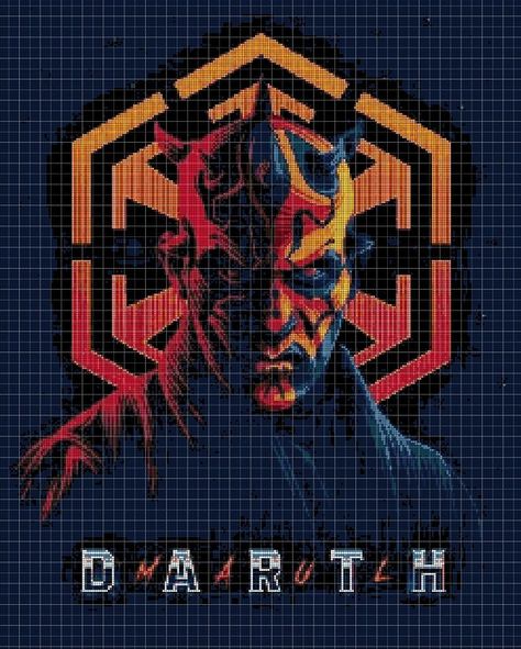 Darth Maul Cross Stitch, Star Trek Cross Stitch, Digital Computer, Darth Maul, A Pattern, Cross Stitch Pattern, Star Trek, Stitch Pattern, Stitch Patterns