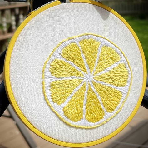 Lemon Embroidery, Stitch Shop, Lemon Slice, French Knot, Dmc Thread, Crafting Paper, Lemon Yellow, Dmc Floss, Hand Embroidery Stitches