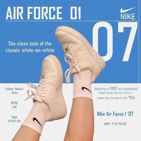 Nike Air Force 1 Social Media Poster . . . . #socialmediapostdesign #graphicdesigner #design #nikeairforce1 Media Poster, Nike Airforce 1, Publicidad Creativa, Social Media Poster, Force One, Nike Air Force 1, Air Force 1, Social Media Post, Nike Air Force