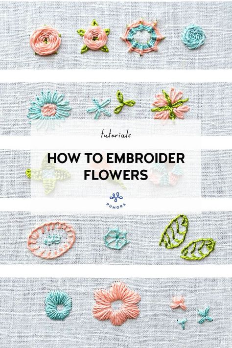 Embroidery Stitches Flowers, Embroidery Stitches Beginner, Hand Embroidery Patterns Free, Creeper Minecraft, Floral Embroidery Patterns, Basic Embroidery Stitches, Hand Embroidery Tutorial, Embroidery Stitches Tutorial, Hand Embroidery Projects