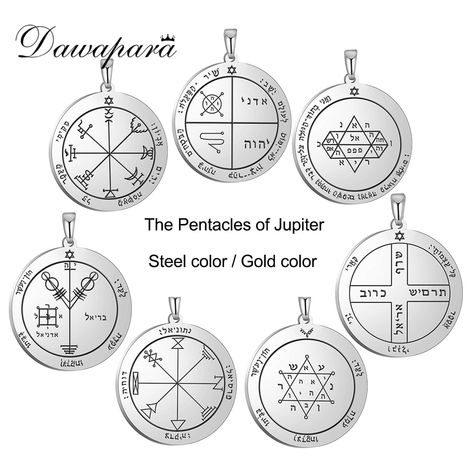 Cheap Pendants, Buy Quality Jewelry & Accessories Directly from China Suppliers:Dawapara Pentacle of Jupiter Talisman for Acquiring Glory and Riches  Pendant DIY for Necklace Stainless Steel Accessories Enjoy ✓Free Shipping Worldwide! ✓Limited Time Sale ✓Easy Return. Sigil Necklace, Zodiac Sign Round Amulet Jewelry, Spiritual Nickel-free Pendant Necklace, Zodiac Sign Amulet Necklace With Round Pendant, Pentagram Pendant, Steel Accessories, Stainless Steel Accessories, Pendant Diy, Diy Pendant