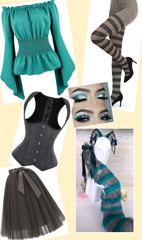 Cheshire Cat Costume Womens, Cheshire Cat Costume Diy, Cheshire Cat Themed Outfit, Tim Burton Cheshire Cat, Alice In Wonderland Costume Ideas Diy Cheshire Cat, Alice In Wonderland Costume Cheshire Cat, Cheshire Cat Outfit Aesthetic, Cheshire Cat Inspired Outfits, Cheshire Cat Outfit