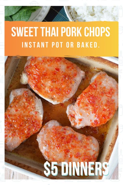 How to Cook Pork Chops in Instant Pot Pork Chops In Instant Pot, Chili Pork Chops, Thai Pork Chops, Sweet Chili Pork, Cook Pork Chops, Chili Pork, Game Time Snacks, Thai Chili, How To Cook Pork