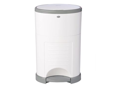 Best hands-free diaper pail - Dekor Plus Diaper Pails, Trash Day, Trap Door, Baby List, Household Cleaners, Baby Store, Minimalist Bedroom, Bending, Powder Room