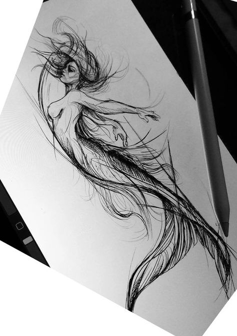 Ashes Drawing, Fantasy Tattoos, Mermaid Drawings, Mermaid Tattoo, Mermaid Tattoos, Dark Art Drawings, Pencil Art Drawings, Feminine Tattoos, Mermaid Art