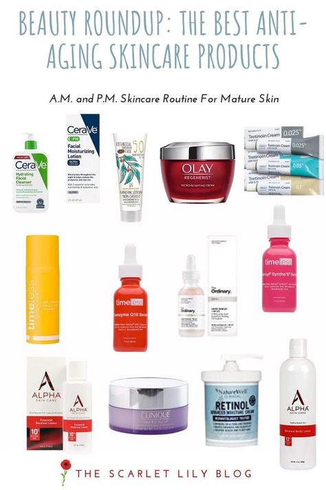 There are so many skincare products that it can be overwhelming. This is the anti-aging skincare routine that works for my mature skin. #AntiagingSkincareRoutine #MatureSkincareRoutine #ProductsForMatureSkin #BestAntiagingSkincare #SkincareRoutineForMatureSkin Tretinoin Cream, Antiaging Skincare Routine, Anti Aging Skincare Routine, Oily Skin Acne, Face Cream Best, Skin Care Wrinkles, Best Skincare Products, Anti Aging Tips, Best Moisturizer