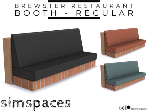 The Sims Resource - Brewster Restaurant - booth regular Breakfast Bench, Cafe Bench, Sims 4 Restaurant, Acrylic Dining Chairs, Sims 4 Kitchen, Restaurant Booth, Sims 4 Clutter, Kids Study, 4 Dining Chairs