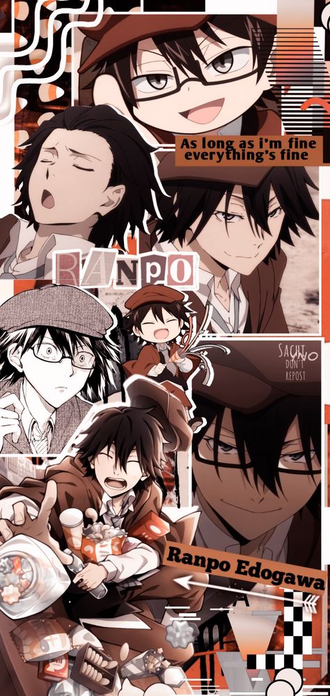 Edogawa Ranpo lockscreen edit. Bungou stray dogs. Follow me for more <3 [bsd edit week] #animebackground #animeedits Bungou Stray Dogs Wallpaper, Edogawa Ranpo, Cute Website, Osamu Dazai, Bungou Stray Dogs Characters, Dazai Bungou Stray Dogs, Demon King Anime, Cool Anime Wallpapers, Dog Wallpaper