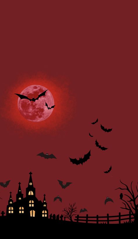 Halloween Red Wallpaper, Halloween Live Wallpaper, Red Halloween, Fall Canvas Painting, Halloween Wallpaper Backgrounds, Fall Canvas, Scary Wallpaper, Cute Fall Wallpaper, Dekor Diy