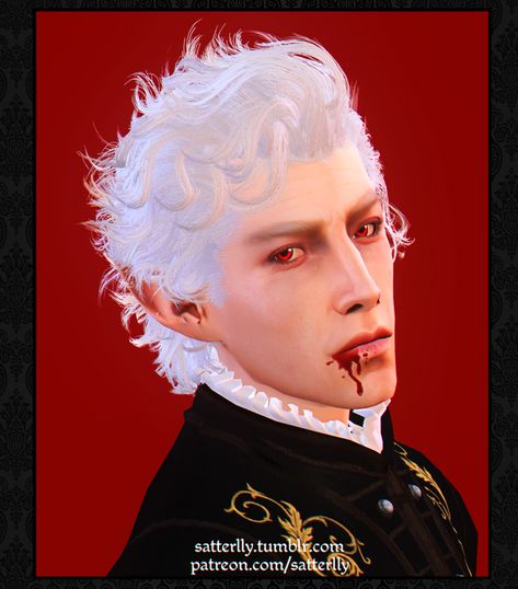 Baldur’s Gate 3 - Astarion Hairstyle | satterlly on Patreon Sims 4 Astarion Cc, Astarion Sims 4, Sims 4 Astarion, Hair Palette, Vampire Hair, Sims 4 City Living, Sims 4 Couple Poses, Male Vampire, Ukrainian Girl