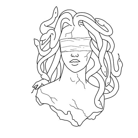 Medusa Simple Drawing, Madussa Tattoo Design Small Simple, Medusa Tattoo Outline, Medusa Sketch, Madussa Tattoo Design, Madussa Tattoo, Medusa Drawing, Corte Bob, Medusa Tattoo