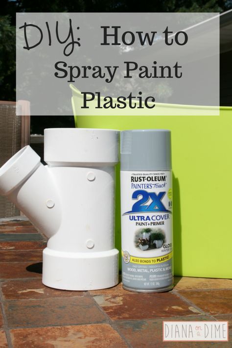 DIY: How to Spray Paint Plastic - Diana on a Dime Spray Painted Plastic Drawers, Painting Plastic Bins, Paint Plastic Drawers, Vinyl Spray Paint, Plastic Drawer Makeover, Painted Trash Cans, Spray Paint Plastic, Best Spray Paint, Paint Plastic