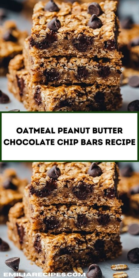 Love chocolate recipes? Try these Oatmeal Peanut Butter Chocolate Chip Bars. This easy chocolate dessert is perfect for any occasion. Enjoy one of the best dessert recipes with your family today! Oatmeal Peanut Butter Chocolate Chip, Peanut Butter Chocolate Chip Bars, Oatmeal Chocolate Chip Bars, Oatmeal Peanut Butter, Easy Chocolate Desserts, Chocolate Chip Bars, Peanut Butter Roll, Oatmeal Chocolate Chip, Chocolate Oatmeal