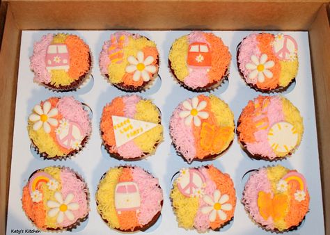 Five Is A Vibe Birthday Cupcakes, Groovy Pull Apart Cupcakes, Groovy One Cupcake Ideas, Retro Cupcake Ideas, 2 Groovy Cupcakes, Two Groovy Cupcake Ideas, Two Groovy Birthday Cupcakes, Five Is A Vibe Cupcakes, 5 Is A Vibe Cupcakes