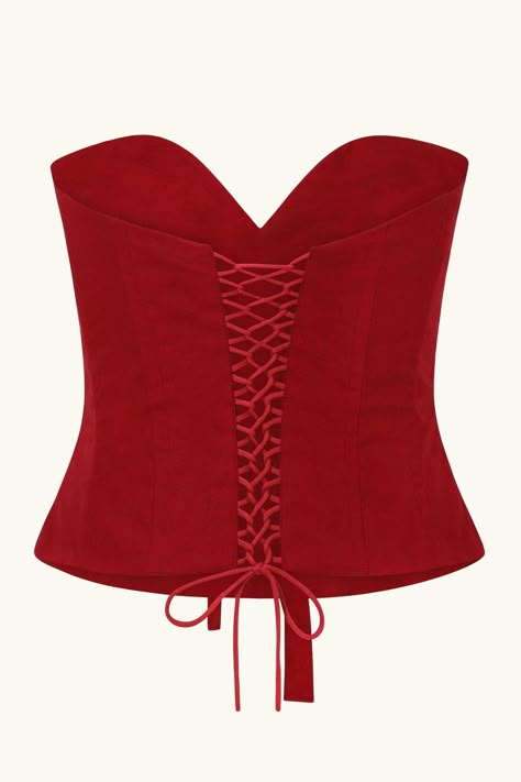 Mademoiselle Corset Scarlet – Idáh Fancy Fits, Girl Fashion Style, Corset Pattern, Earthy Outfits, Fancy Tops, Future Clothes, Estilo Chic, Feminine Dress, Fashion Design Clothes