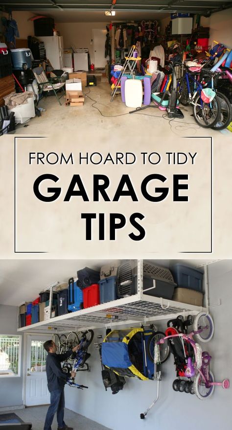 When you feel like there is not enough space in your small house garage - try these cleaning and organization ideas!  Genius space-saving hacks to tidy up your garage. #organizingideas #organizedhome #organizationideas #storagesolutions #homeorganization #storageideas #garage #garageorganization Small House Garage, Small House Hacks, Small Garage Organization, Cleaning And Organization, Garage Storage Ideas, Garage Organization Tips, Garage Organisation, Space Saving Hacks, House Garage