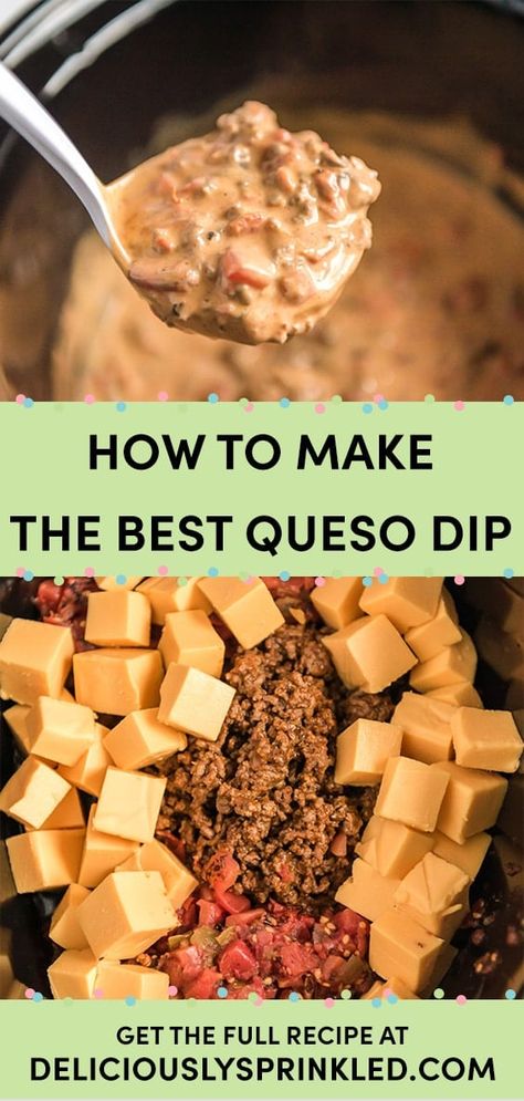 The Best Slow Cooker Queso Dip Easy Crockpot Party Food, Slow Cooker Queso Dip, Crockpot Party, Queso Dip Crockpot, Slow Cooker Queso, Crockpot Party Food, Queso Dip Recipe, Queso Dip Recipes, Crock Pot Dips