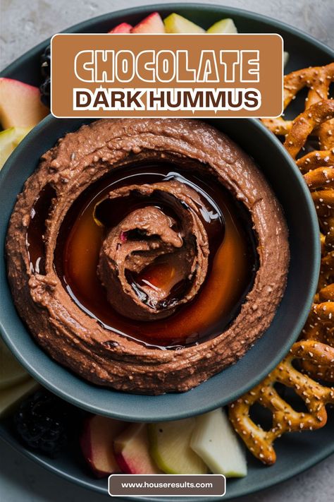 This surprising twist on traditional hummus combines the rich, deep flavors of dark chocolate with the creamy texture of chickpeas, making it a perfect treat for both hummus lovers and chocolate fans. Dark Chocolate Hummus, Hummus Easy, Pastina Recipes, Chocolate Hummus, Spicy Chocolate, Chocolate Fan, Game Snacks, Taiwanese Food, Fourth Of July Food