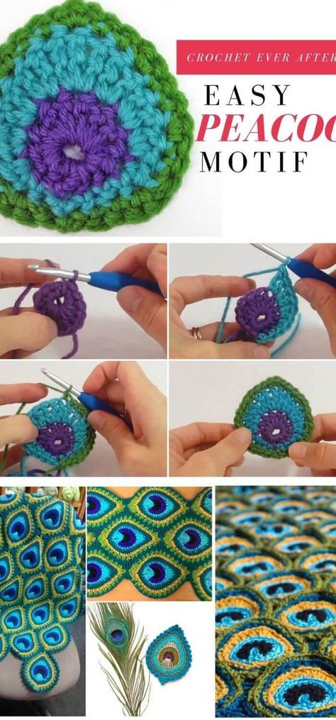 20+ Creative Crochet Peacock Features Free Patterns For 2021 Crochet Peacock, Peacock Crochet, Peacock Motif, Form Crochet, Freeform Crochet, Wool Crafts, Crochet Applique, Crochet Techniques, Crochet Accessories