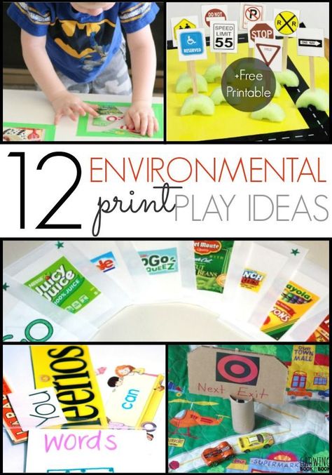 Ideas for Using Environmental Print to develop emergent literacy skills in your preschool, pre-k, or kindergarten kids. Perfect for at home or in the classroom. - Pre-K Pages Environmental Print Activities, Prek Literacy, Literacy Activities Preschool, Print Awareness, Emergent Literacy, Pre K Pages, Environmental Print, Preschool Language, Early Reading Skills