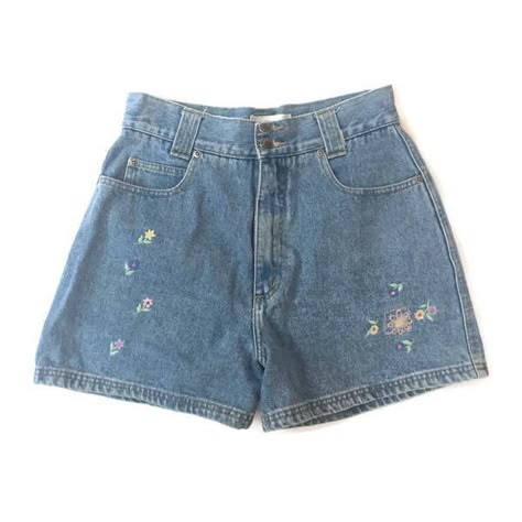 Vintage Denim 90s Flower Shorts ($19) ❤ liked on Polyvore featuring shorts, bottoms, denim shorts, embroidered shorts, vintage high waisted shorts, high-rise shorts and high waisted shorts Unique Outfits For Women, Vintage High Waisted Shorts, Png Clothes, Outfit Png, Flower Shorts, Outfits For Women, Embroidered Shorts, Unique Outfits, Dream Clothes