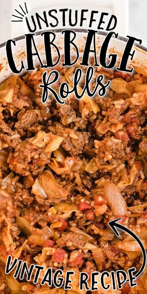 Unstuffed Cabbage Rolls Cabbage Unstuffed Rolls, Unstuffed Cabbage Roll Casserole, Slavic Recipes, Lazy Cabbage Rolls, Delicious Entrees, Creamed Cabbage, Unstuffed Cabbage Rolls, Cabbage Roll Casserole, Hotdish Recipes