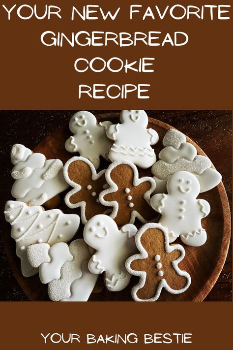 Gingerbread cookies decorated Icing For Gingerbread Cookies, Best Gingerbread Cookie Recipe, Gingerbread Icing, Gingerbread Cookie Recipe, Best Gingerbread Cookies, Cookie Icing Recipe, Gingerbread Cookies Decorated, Cut Out Cookie Recipe, Ginger Bread Cookies Recipe