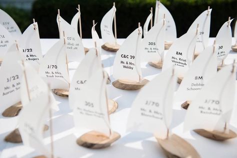 Sailboat Wedding Decor, Sailboat Wedding, Nautical Themed Party, Boat Wedding, Yacht Wedding, Kids Party Themes, Table Names, Coastal Wedding, Nautical Wedding