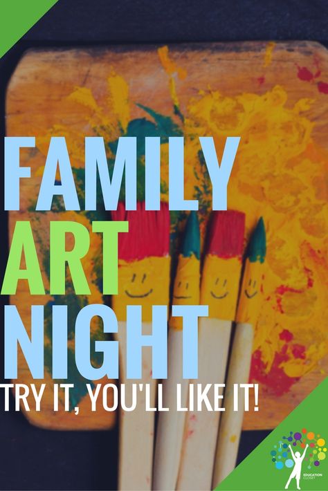 Family Art Night - Try It, You'll Like It! | educationcloset.com Art Night Ideas, School Family Night Ideas, Family Art Night, Family Night Activities, Family Literacy Night, Family Art Projects, Family Literacy, A Group Of People, Family Fun Night