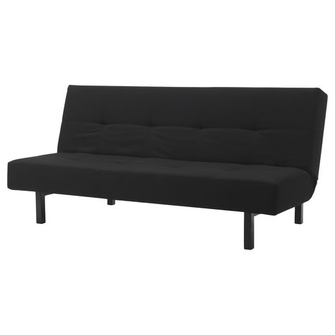 BALKARP Sleeper sofa, Knisa black. The adjustable back means you can choose whether you want to sit, recline or lie down. Easily converts into a bed. Sleeper Sofa Ikea, Futon Diy, Black Futon, Ikea Sofa Bed, Sofa Bed For Small Spaces, Futon Decor, Sofa Inspiration, Futon Couch, Cabin Furniture