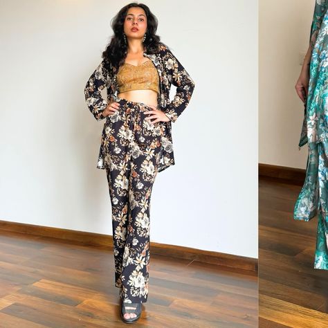 Desi lounge looks inspo 🪞✨🥀 Photoshoot pose ideas for the next time you travel and don’t know how to pose! 📸 Coord sets- @sochstories #fyp #explore #indowesternstyle #indowestern #loungewear #poseideas #howtopose #archeedrapes #soch #sochstories #getreadywithsoch Poses In Coord Set, Co Ords Outfits Desi, Latest Cord Set Designs 2022, Georgette Coord Set Western, Indian Print Coord Set, Inspo Photoshoot, Best Poses, Coord Sets, Lounge Looks